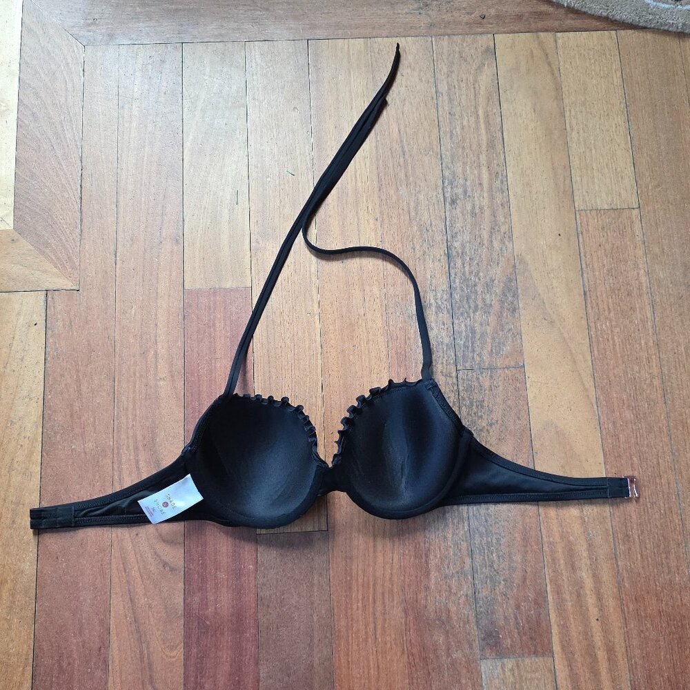 NWOT Shade & Shore Black Molded String Bikini Top Size 34C - Picture 8 of 12